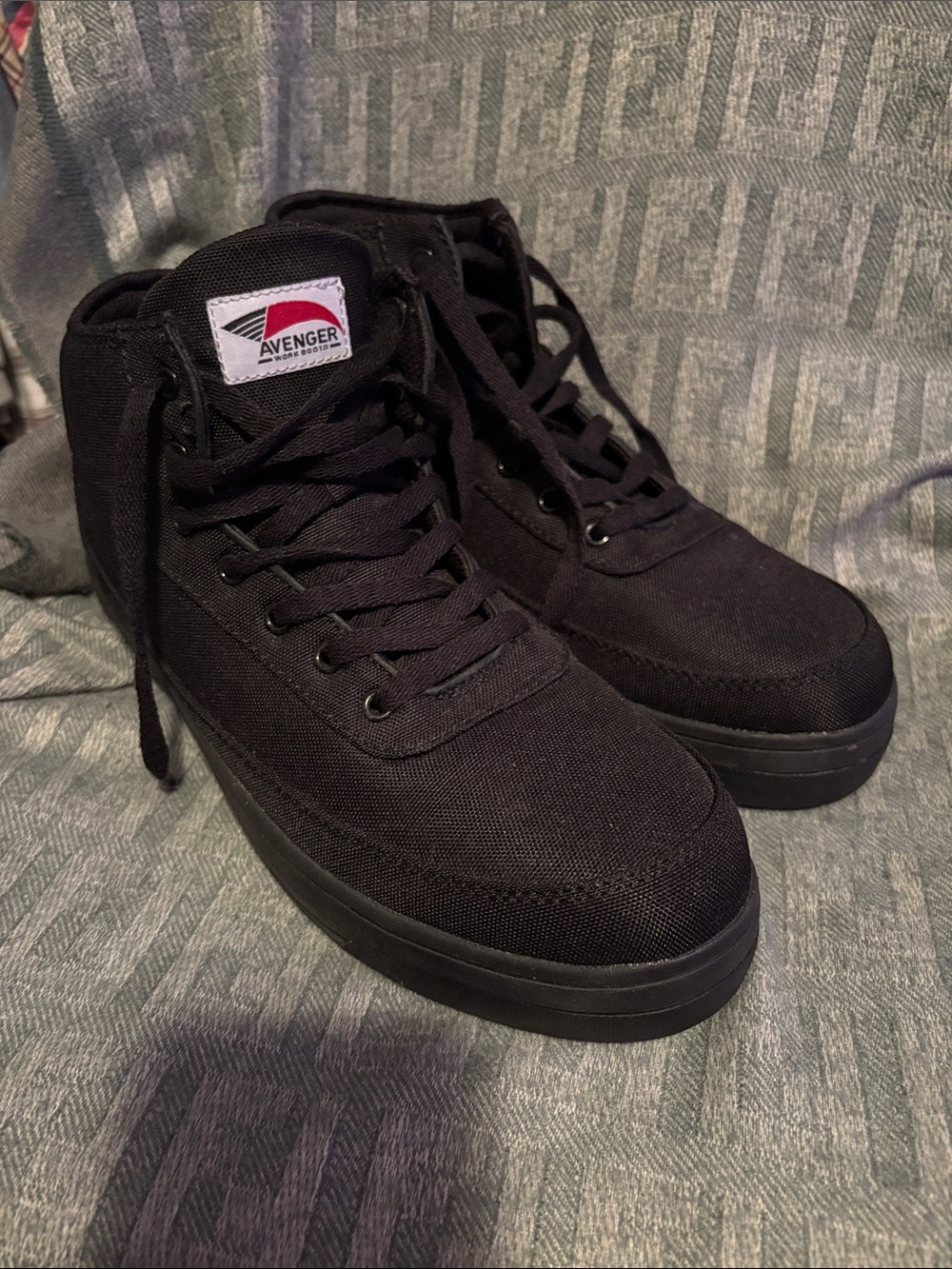 Avenger Men’s Black High-Top Canvas Sneakers with Safety Toe
